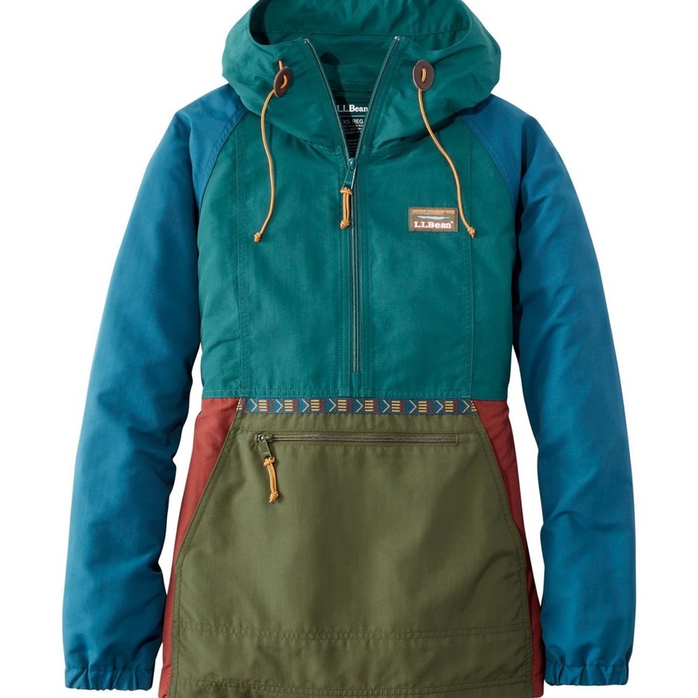 LL Bean Aztec Print Anorak Windbreaker John Size Small